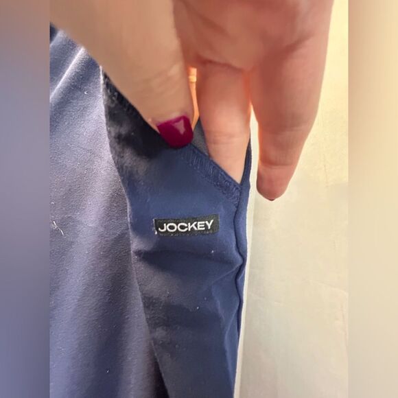 Jockey navy blue scrub pants with lime and teal accents, size XL - Picture 5 of 8